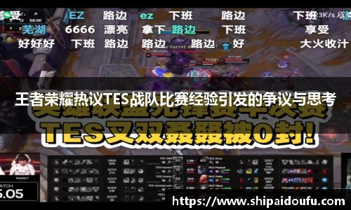 王者荣耀热议TES战队比赛经验引发的争议与思考